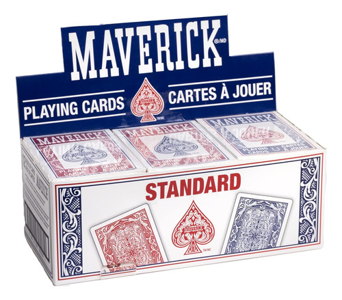 Juego De Cartas Maverick, Índice Estándar, Rojo Y Azul, 12..