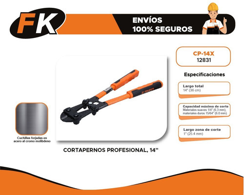 Cortaperno 14'cuchilla Acero Al Silicio Truper 12831