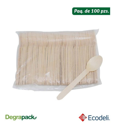 Kit 1 Paq Cuchara Y 1 Paq Tenedor Desechable Biodegradable