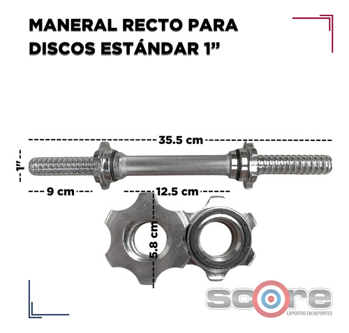 Pack Barras Manerales Discos Estándar 1 Pulgada Gym Wod Pro