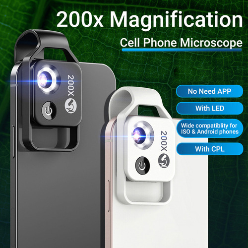 Aplicável A Microscopio Portátil Universal 200x Con Luces