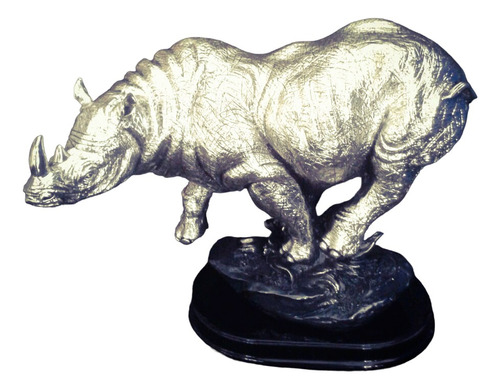 Escultura Rinoceronte Plata 999 Figura Decorativa Env Inc.