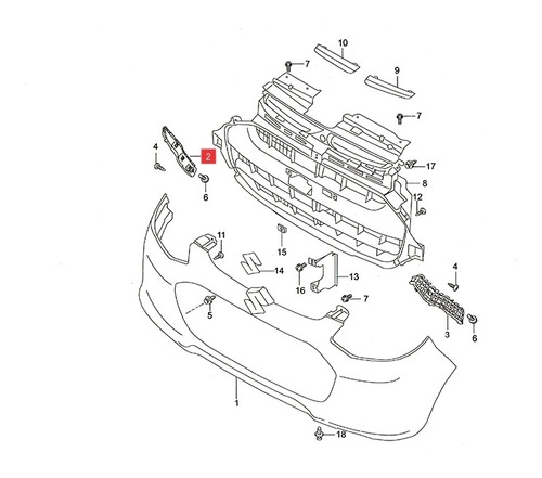 Guia Paragolpe Delantero Der. Suzuki Alto 800 Gl 2016-19