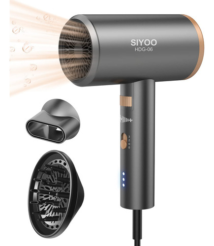 Siyoo Hair Dryer, Secador De Pelo Ionico Profesional Con Dif