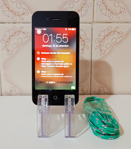 Celular Apple Iphone 4s 16gb 512mb Modelo: A1387 - Usado Preto (Usado)