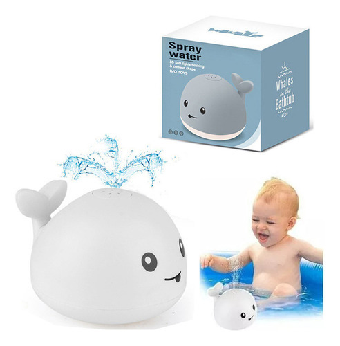 Brinquedos Para Banho Bebe De Baleia Brilha, Esguicha Água