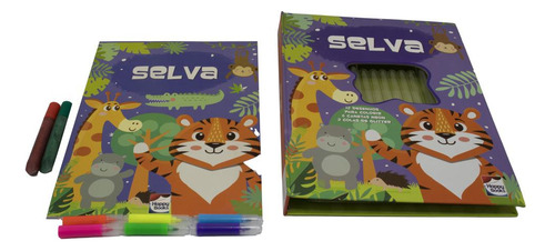 Meu Adorável Superkit De Colorir: Selva, De Brijbasi Art Press. Editorial Happy Books, Capa Mole Em Espanhol