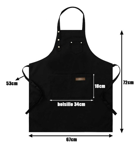 5 Pzs Mandil Cocina Chef Delantal Ajustable Multiusos
