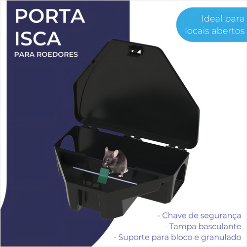 Porta Isca Armadilha Ratoeira Pega Mata Ratos Ratasanas