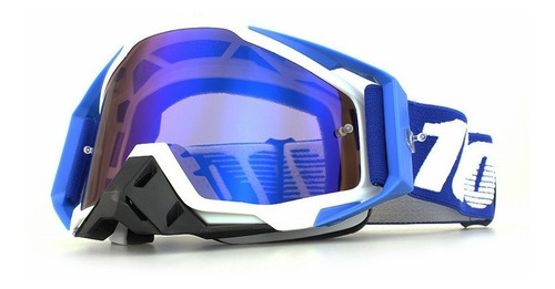 Gafas De Snowboard Motocross Esquí Moto Goggle Protección Uv Lente Azul Claro Armazón Azul