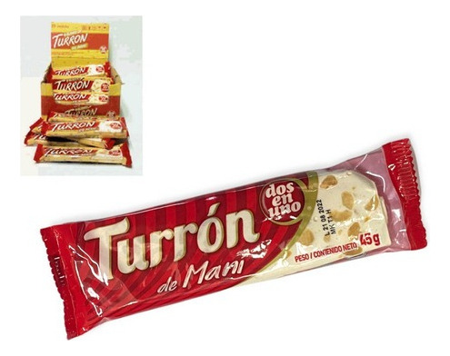 Turrón Maní - Dos En Uno Arcor - Caja De 28 Unidades 45gr