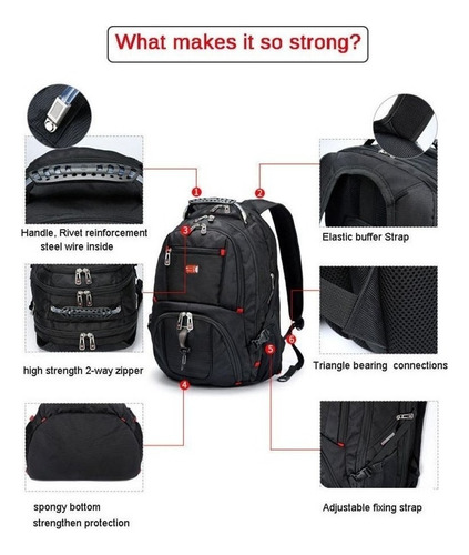 Mochila Usb Multifuncional Impermeable Para Portátil