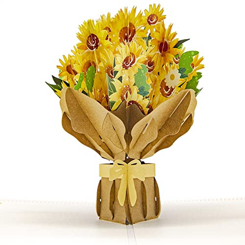 Flower Bouquet Pop Up Card, 3d Popup Sunflower Greeting...