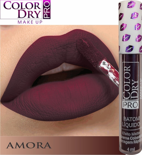 Batom Líquido Color Dry Pro - Efeito Matte - Amora