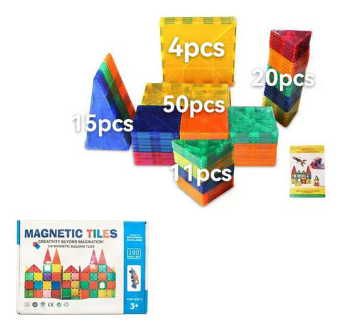 Juego De Bloques De Construcción Magnéticos 3d 100 Piezas