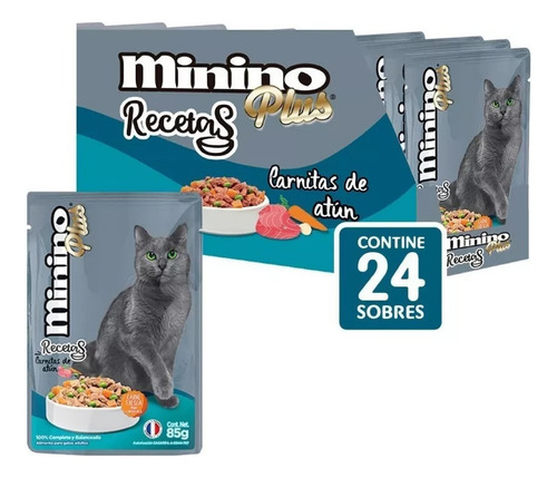 Minino 15 Kg + Sobres Recetas Carnitas De AtĂșn 85g