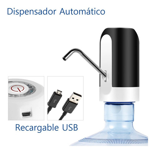 Imagen 3 de 9 de Dispensador Automático De Agua Para Botellón Recargable Usb