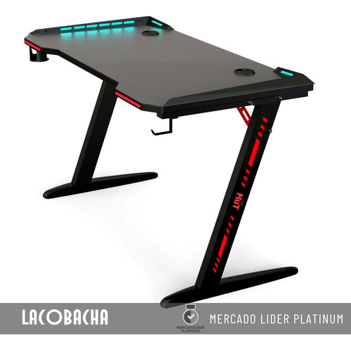 Escritorio Gamer Mut Z5 110x60x74 Cm Con Led