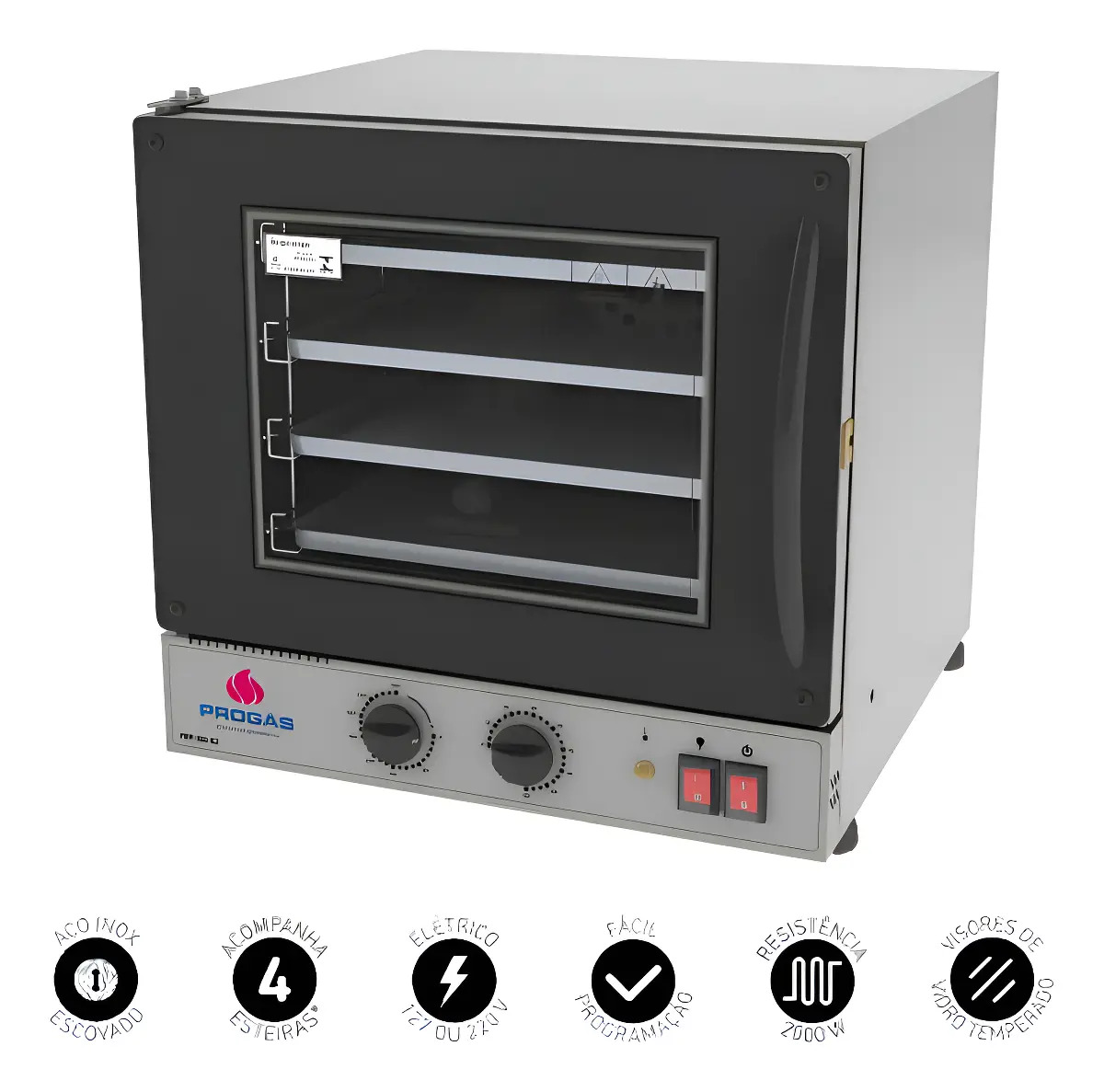 Forno Turbo Elétrico Progás PRP-004 G2 39L Preto Bancada