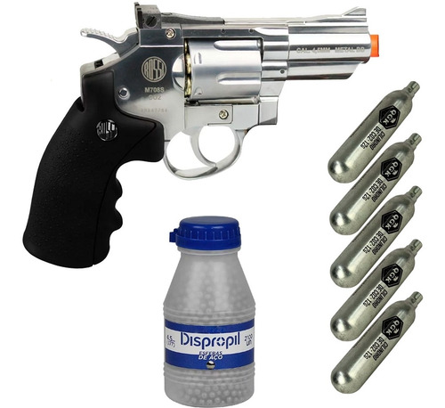 Revólver De Pressão Co2 Win Gun 708s 4.5mm + 5 Co2 + Esferas