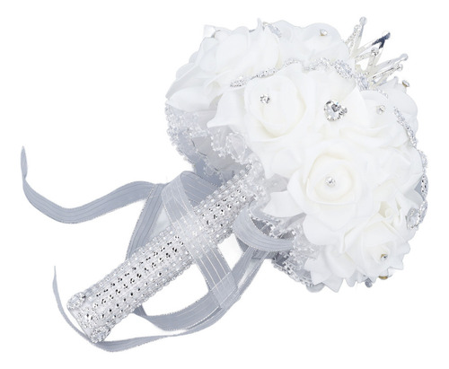 Corona Plateada Con Forma De Ramo De Boda, 10,6 Pulgadas, En
