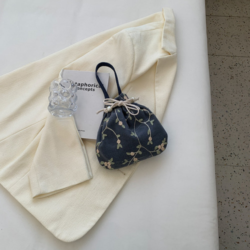 Bolso Tipo Bombonera Para Mujer Con Asa Superior Y Cordón