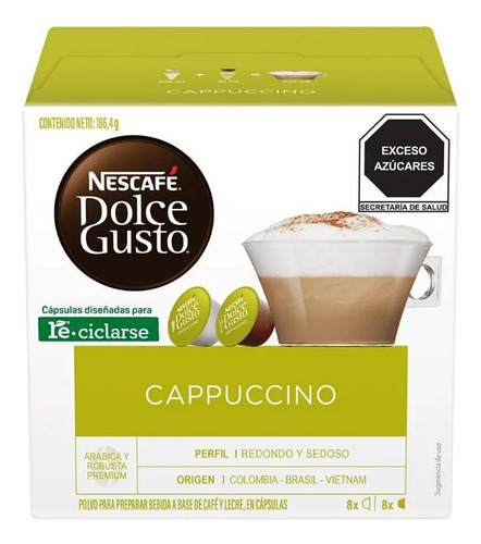 Cápsulas De Café Nescafé Dolce Gusto Cappuccino 16 Pzs.