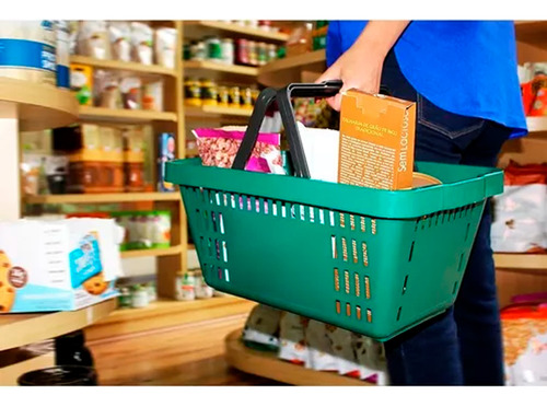 Cesta De Compras Supermecado Cestinha Loja 16l Verde