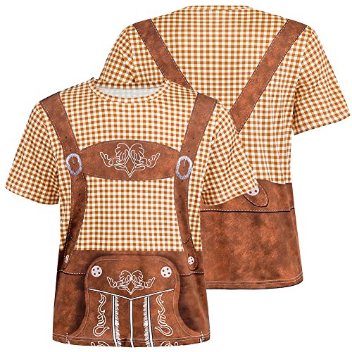 Disfraz De Oktoberfest Hombres, Camisas Alemanas De Led...