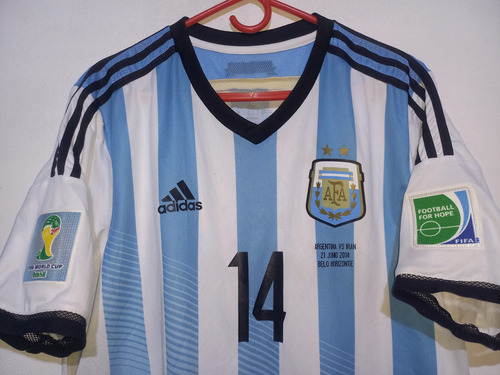 Camiseta Selección Argentina Mundial 2014 Mascherano Adizero (Usado)