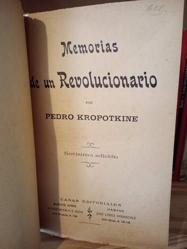 Memorias De Un Revolucionario - Pedro Kropotkine (Usado)
