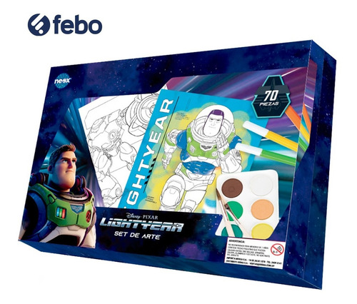 Imagen 2 de 3 de Set Arte Lightyear Valija Escolar Didáctico Neox 70pcs Febo