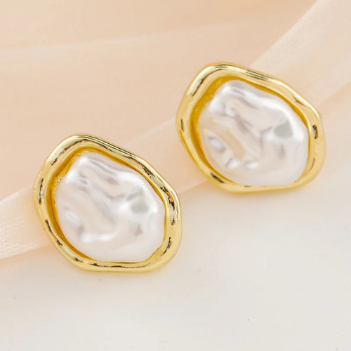 Pendientes De Metal De Diseño Simple Irregular Para Mujer De