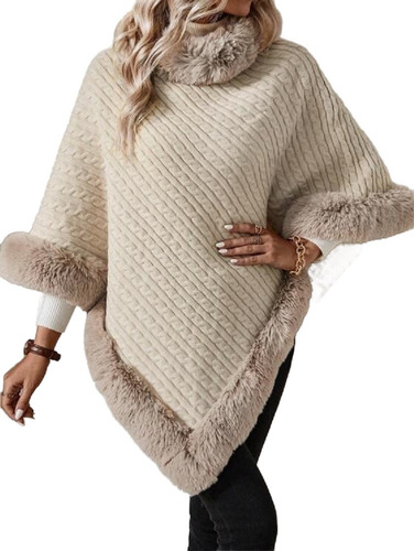 Poncho Cuello Ribete Peluche