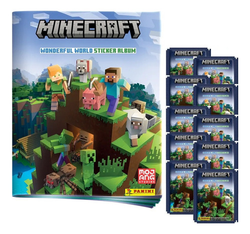 Álbum + 50 Sobres Minecraft: Wonderful World.