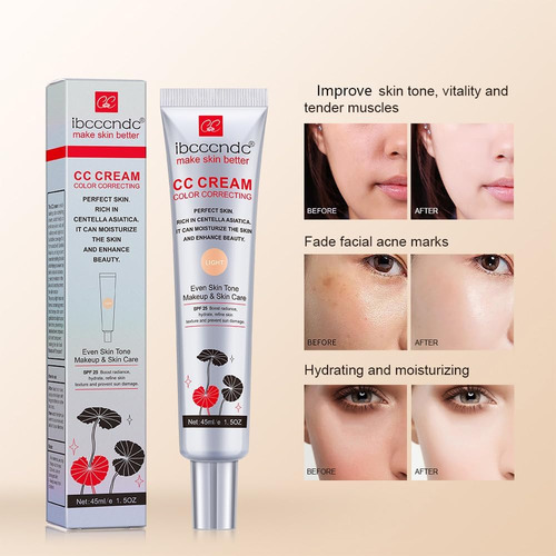 Crema Cc,crema De Maquillaje Base Correctora, Aumenta La