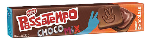Biscoito Chocolate Recheio Chocolate Passatempo Choco Mix Pacote 130g