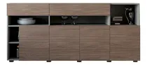 Comprar Vajillero Aparador Organizador Mueble Living Comedor 180cm Color Gris Cuba con frente Nogal