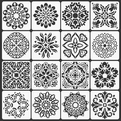 Pintar Mandalas Con 16 Plantillas Reutilizables De 147x147 C