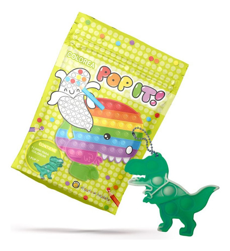 Libro Para Colorear Dinosaurios - Incluye Un Juguete Pop It