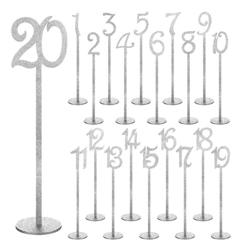 Números De Mesa Soportes Para Números 20 Piezas De Plata