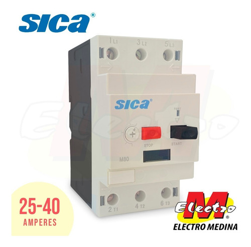 Guardamotor Tripolar 25 A 40 Amp M80 Sica Electro Medina