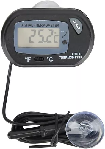 Termómetro de acuario, termómetro para pecera, termómetro de agua Seachem  Prime con cable de 3.3 pies Fahrenheit/Celsius(℉/℃) para vehículo reptil