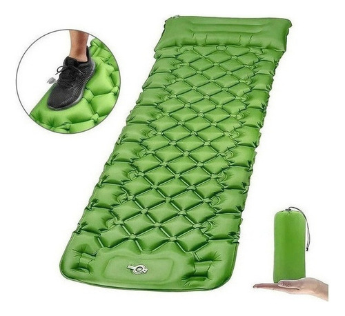 Colchoneta Inflable Portátil For Acampar Con Almohada