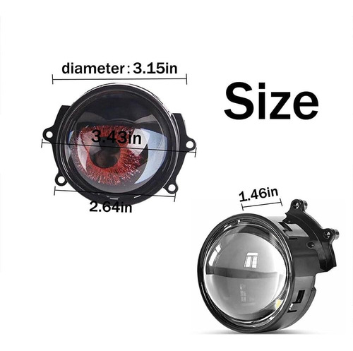 2 Peças De Luz De Olhos De Diabo Para Carros, Faróis De Led