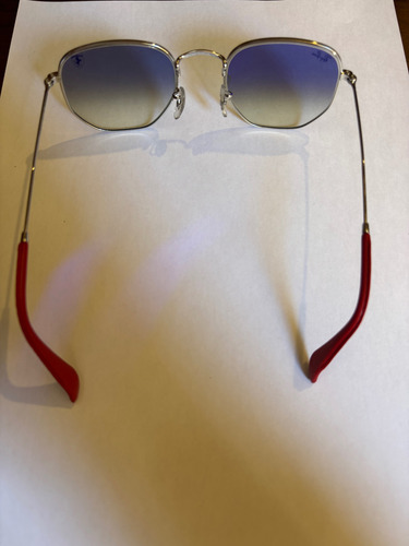 Óculos Rayban By Ferrari (sem Uso) Feminino Hexagonal Prateado Azul Prateado Prateado (Usado)