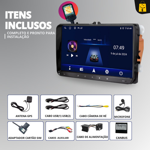 Multimídia Android Qcta Core Core 13 Qled 9'' 4gb 64gb Chip