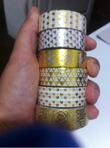 6 Washi Tape Dourada-metalizada Golden Foil