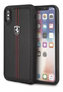 Forro Funda Piel Negra Ferrari Logo Plata Ip X