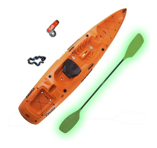 Imagen 1 de 10 de Kayak Rocker Twin Combo 1 Freeterra Premium